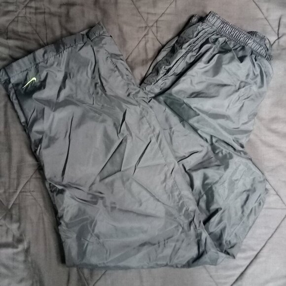 Vintage Nike Small Swoosh Lined Wind Pants Joggers Trainers Neon Green - Picture 1 of 7